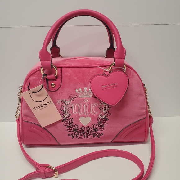 Juicy Couture Free Love Pink Velour Heritage Bowlers - Picture 1 of 6
